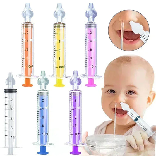 2pcs Needle Tube Baby Nasal Aspirator Syringe Nose Cleaner Kids Rhinitis Nasal Washer Reusable Nasal Irrigator Washing for Child