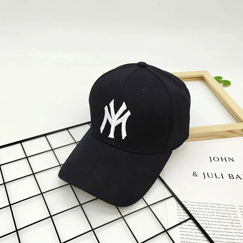 Spring Summer Child Letter Embroidery Outdoor Leisure Sun Baseball Cap For Boy Girl Cotton Breathable Solid Color Adjustable Cap